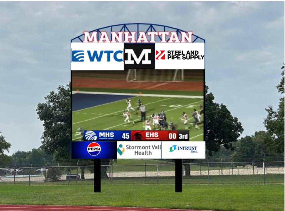 Scoreboard. USD383’s model for the video board, which they hope to have installed by next football season. Photo courtesy of USD 383